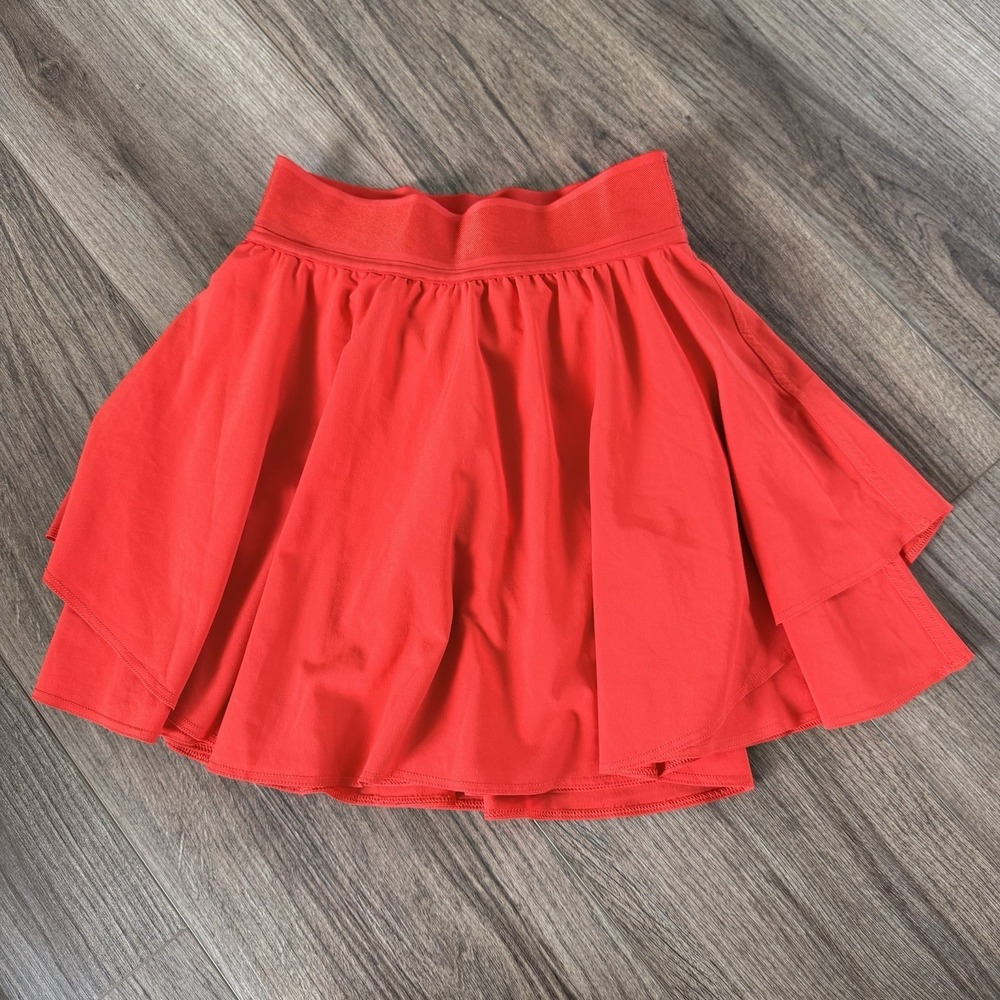 Lululemon Court Rival High-Rise RED Skirt tennis Run skort Long Size 0 - LW8AH4T